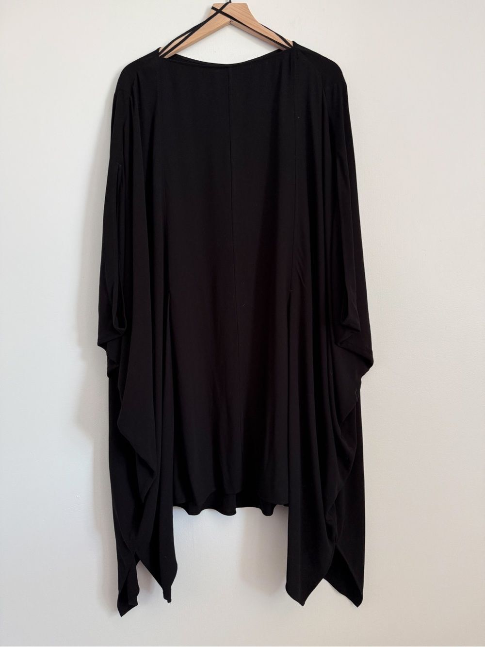 COS Black Oversized Kaftan Dress Draped Batwing Midi O/S